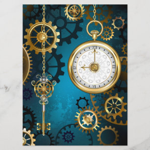 Programme Steampunk Arrière - plan turquoise avec Gears