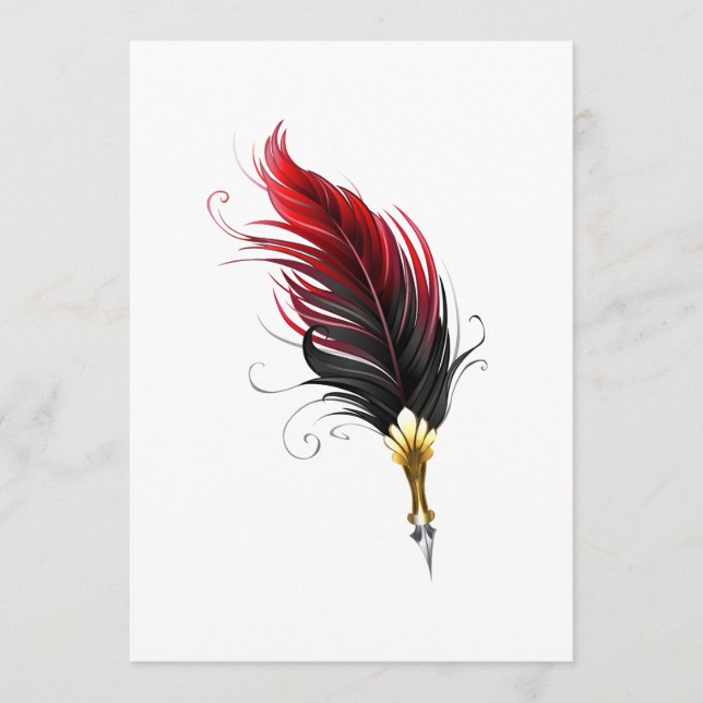 Programme Stylo rouge en plumes avec nib or (Devant)