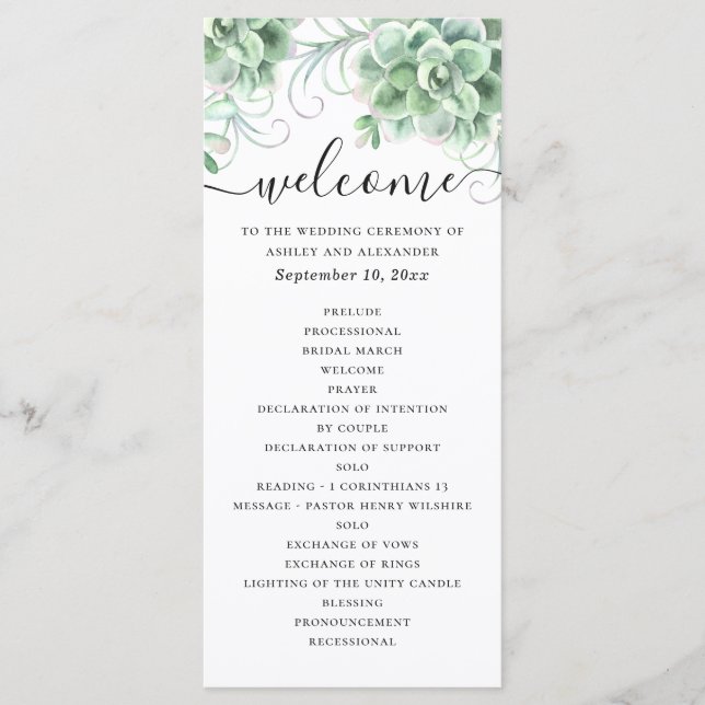 Programme Succulentes aquarelles. Mariage de cactus floraux (Devant)