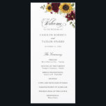 Programme Sunflowers Bourgogne Floral Rustic Wedding Program<br><div class="desc">Sunflowers Bourgogne Floral Rustic Wedding Programme. Floral Merlot Rouge Bourgogne Mariage Ordre du service</div>