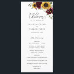 Programme Sunflowers Bourgogne Floral Rustic Wedding Program<br><div class="desc">Sunflowers Bourgogne Floral Rustic Wedding Programme. Floral Merlot Rouge Bourgogne Mariage Ordre du service</div>