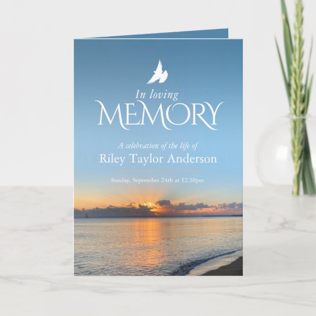 Programme Sunrise beach funérailles célébration de la vie (Devant)