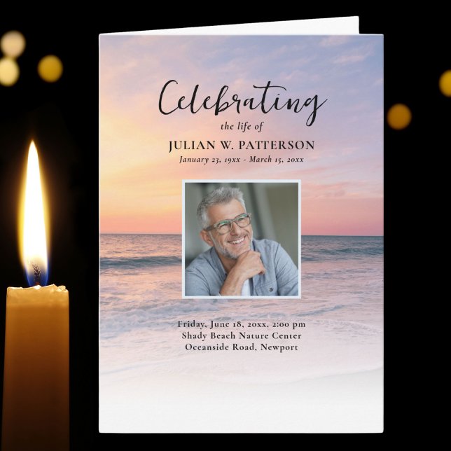 Programme Sunset Beach Photo Célébration des funérailles de  (Créateur téléchargé)