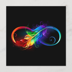 Programme Symbole d'infini avec plume arc-en-ciel