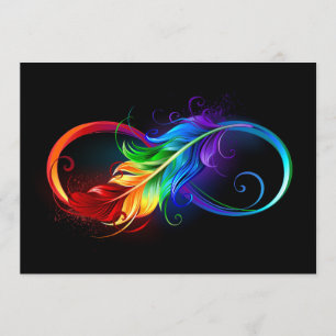 Programme Symbole d'infini avec plume arc-en-ciel