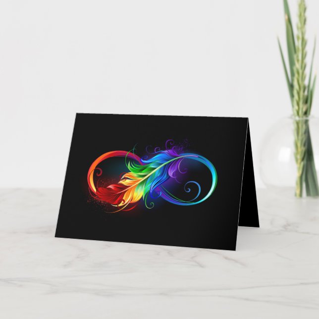 Programme Symbole d'infini avec plume arc-en-ciel (Devant)