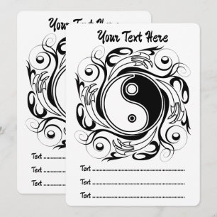 Programme Symbole Yin & Yang noir et blanc de style tatouage