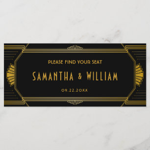 Programme Tableau de sièges Mariage Art Déco Gatsby