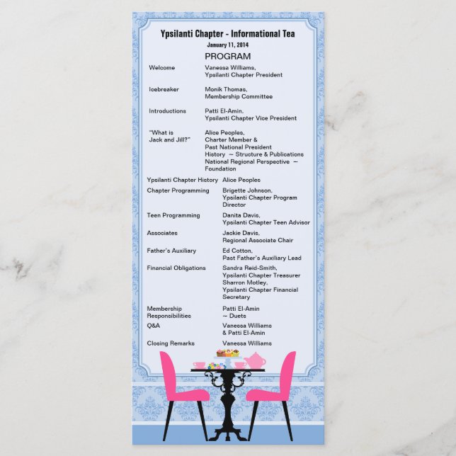 Programme Tea Party personnalisé V2 (Devant)