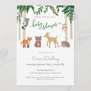 Programme Thème baby shower Woodland   neutre