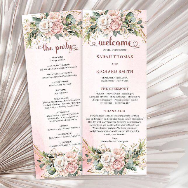 Programme Timeless Rose Gold Flowers and Greenery Program (Timeless Rose Gold Flowers and Greenery Program)