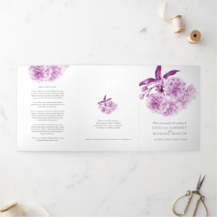 Programme Tri-Fold de fleurs de cerisier pourpre