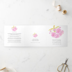 Programme Tri-Fold de fleurs de cerisiers roses