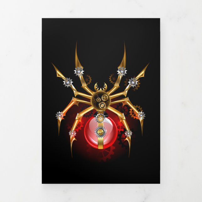 Programme Trois Volets Araignée steampunk sur fond noir (Page de couverture)