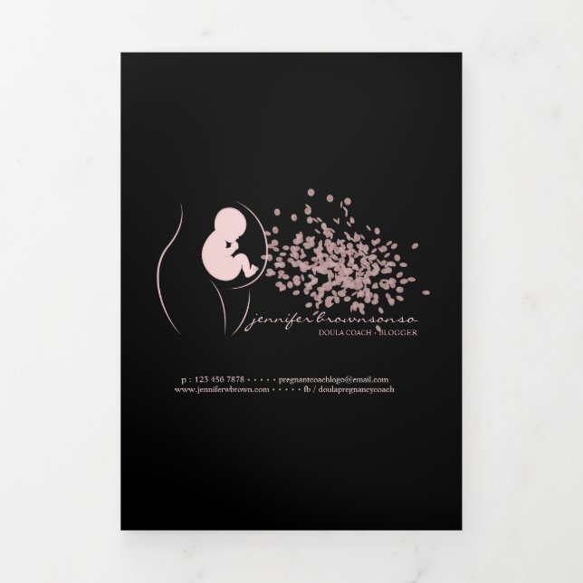 Programme Trois Volets Bébé Noir Doula Entraîneur de naissance Service En (Page de couverture)