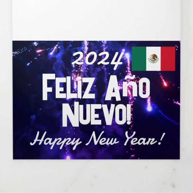 Programme Trois Volets Calendrier mexicain 2024 Joyeux cadeau de la nouve (Page de couverture)