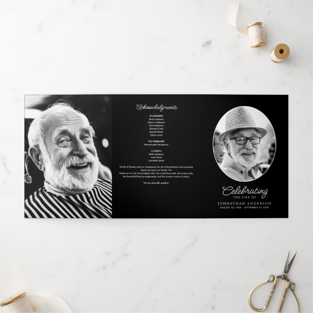 Programme Trois Volets Celebration Of Life Obituary Service Order Funeral (Extérieur)