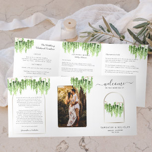 Programme Trois Volets Élégant Mariage Forest Woods Tri-Fold