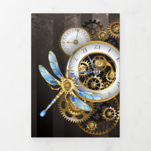 Programme Trois Volets Horloge à vapeur avec libellule mécanique