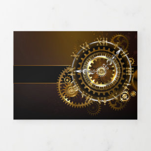 Programme Trois Volets Horloge Steampunk avec des engrenages anciens