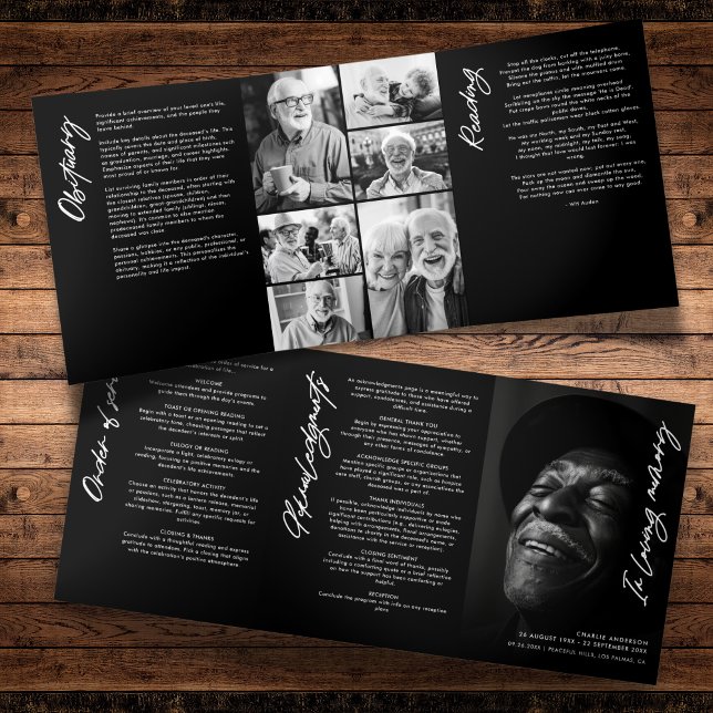 Programme Trois Volets In Love Memory Modern Memorial Collage de 7 photos (Créateur téléchargé)