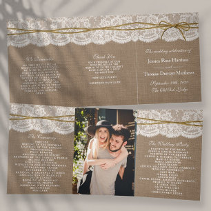 Programme Trois Volets La collection Rustique de Mariages de Bow Twine
