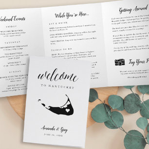 Programme Trois Volets Lettre de bienvenue du Mariage Nantucket & Itinéra