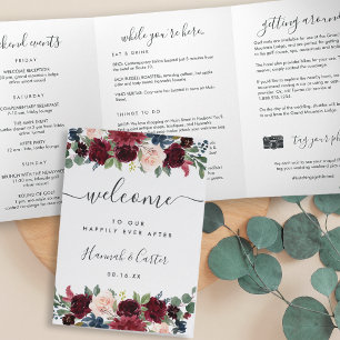 Programme Trois Volets Lettre de bienvenue et itinéraire de mariage Radia