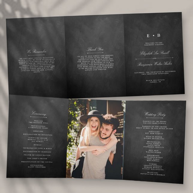 Programme Trois Volets Mariage Chalkboard (Créateur téléchargé)