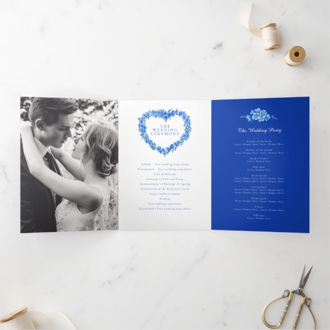 Programme Trois Volets Mariage de l'art de la couronne de coeur fleuri (Intérieur)