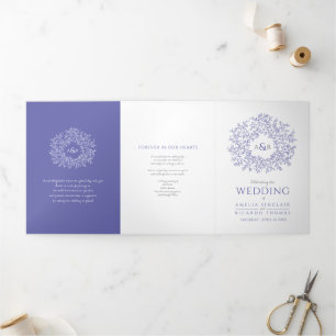 Programme Trois Volets mariage dédié aux histoires d'art monogramme