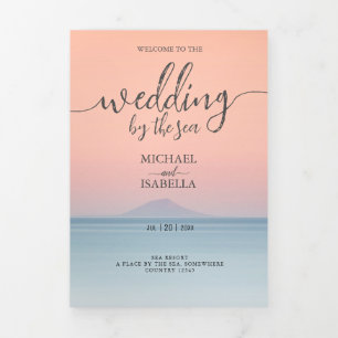 Programme Trois Volets Mariage en bord de mer sous le soleil couchant