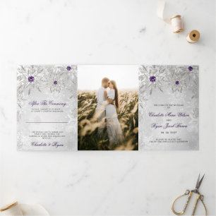 Programme Trois Volets Mariage hivernal Silver Purple Fluge