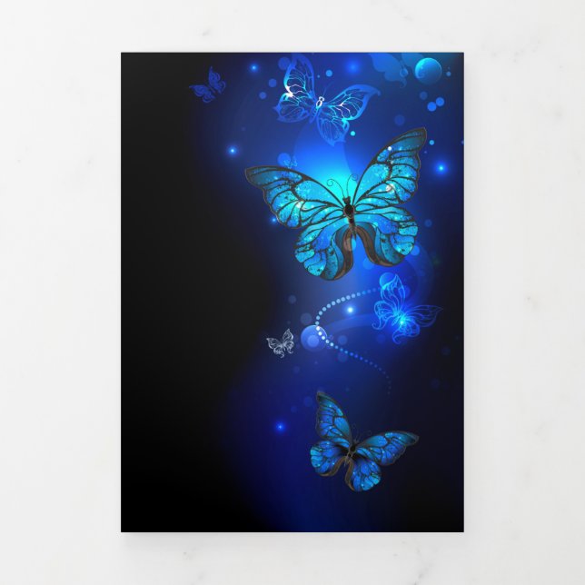 Programme Trois Volets Morpho Butterfly in the Dark Background (Page de couverture)