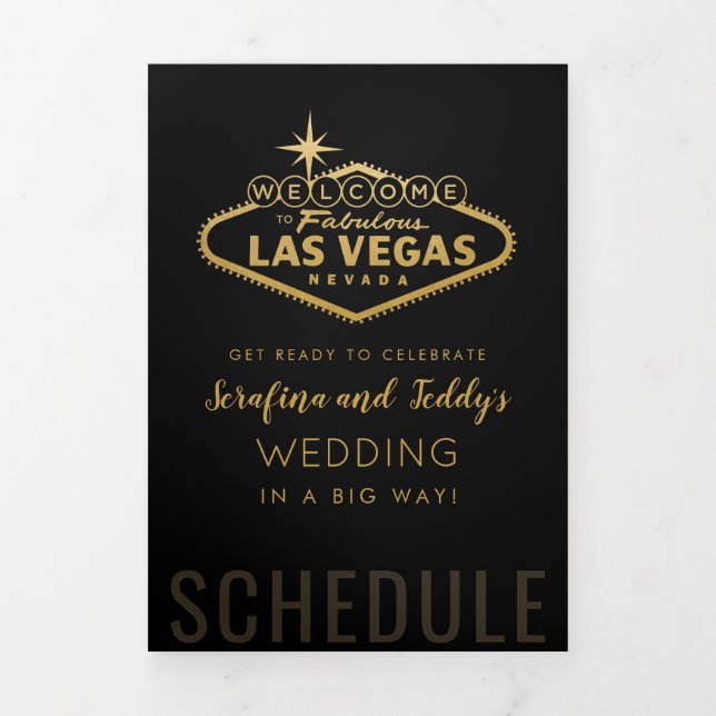 Programme Trois Volets Nevada Vegas Mariage invité Calendrier de bienvenu (Page de couverture)