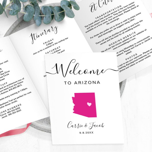 Programme Trois Volets N'importe quelle couleur Arizona Mariage sac de bi (Arizona welcome letter )