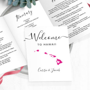 Programme Trois Volets N'importe quelle couleur Hawaii Mariage Bienvenue