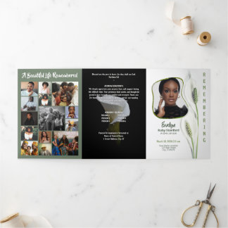 Programme Trois Volets Peace Lily Modern Frame 35‑Photo Funeral