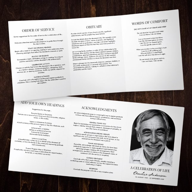 Programme Trois Volets Photo À Arc Unique Moderne Fête De La Vie (Créateur téléchargé)