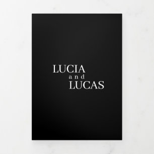 Programme Trois Volets Photo moderne Mariage tout-en-un noir et blanc