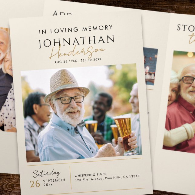 Programme Trois Volets Printed Funeral Photo Collage Memorial (Créateur téléchargé)