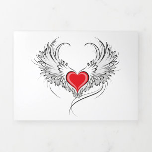 Programme Trois Volets Red Angel Coeur avec ailes