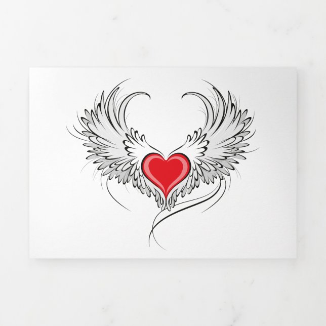 Programme Trois Volets Red Angel Coeur avec ailes (Page de couverture)