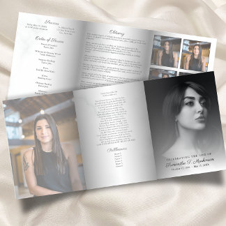 Programme Trois Volets Services funéraires élégants en noir et Marbre bla