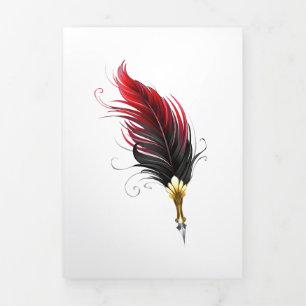 Programme Trois Volets Stylo rouge en plumes avec nib or