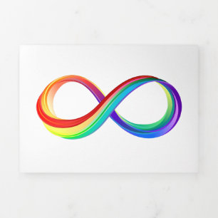Programme Trois Volets Symbole d'infinité arc-en-ciel stratifié