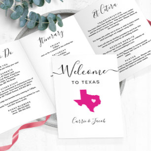 Programme Trois Volets Toute couleur Texas Mariage Bienvenue Itinéraire