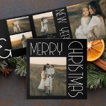 Programme Trois Volets Vintage Noël esthétique Customisé noir blanc<br><div class="desc">Célébrez la saison avec style avec notre programme Vintage Noël esthétique Customisé noir et blanc Tri-Fold. Parfait pour les amateurs de charme des cartes de Noël rétro, ce design triplé allie élégance nostalgique et personnalisation moderne. Avec un collage photo de 8 familles, cette carte en boîte vous permet de mettre...</div>