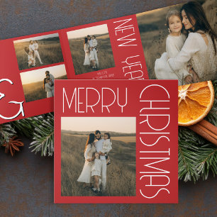 Programme Trois Volets Vintage rétro Noël esthétique Customisé Rouge