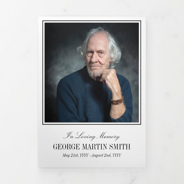 Programme Trois Volets White In Love Mémoire Photo Funeral (Page de couverture)